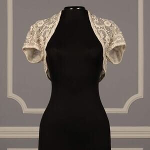 Blossom BL7015 Ivory Beaded Formal Bridal Bolero Shrug Jacket Wedding 4